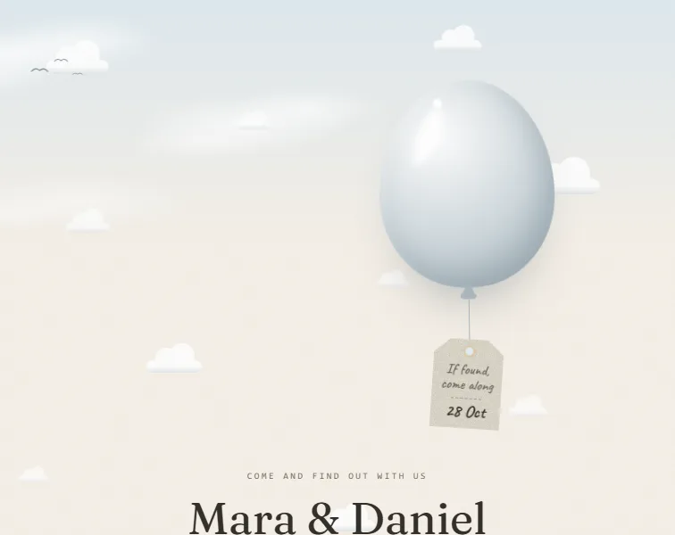 Balloon invitation design preview