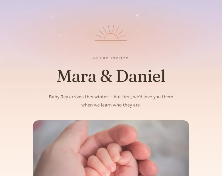 Dawn invitation design preview