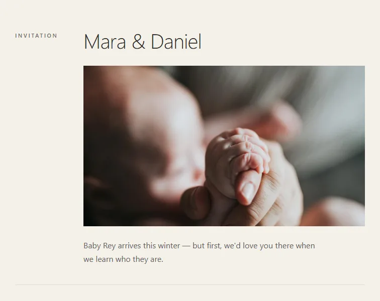 Linen invitation design preview