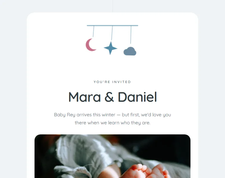 Mobile invitation design preview
