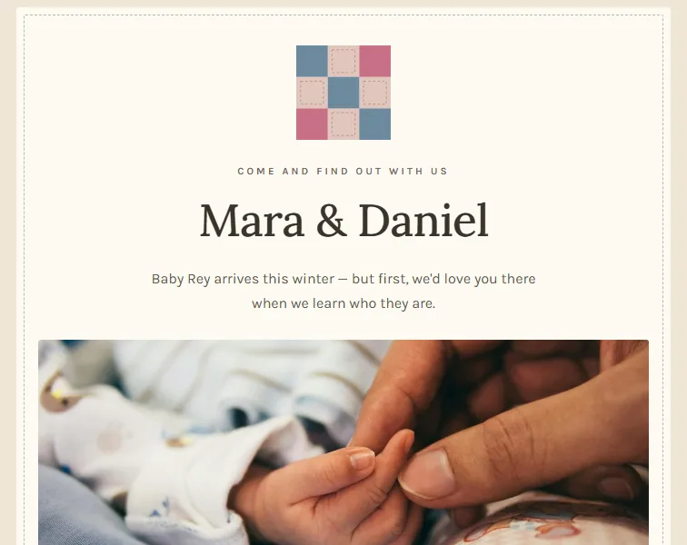 Quilt invitation design preview