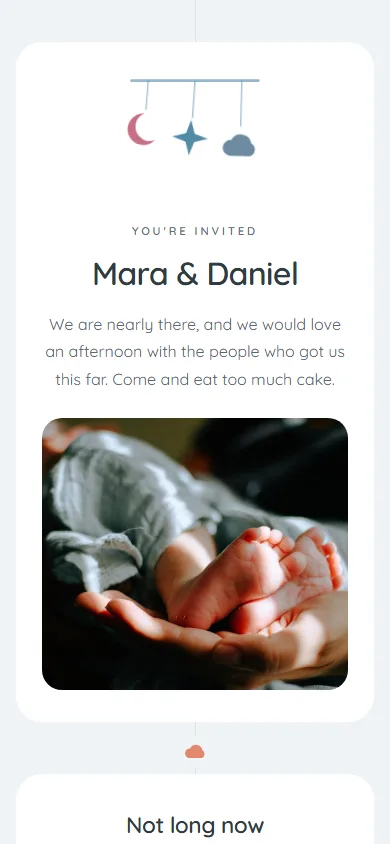 Mobile invitation design on a phone