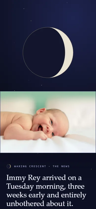 Moon invitation design on a phone
